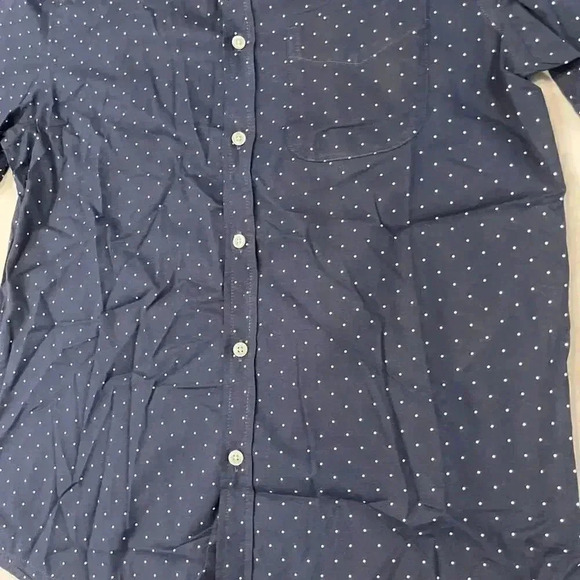 Old Navy Blue Polka Dot Flex Short Sleeve Casual Button Up Regular Fit Men Small - Picture 2 of 5